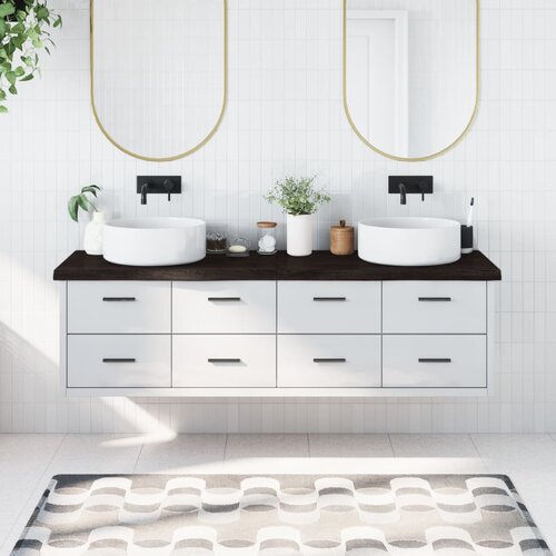vidaXL Kupaonska radna ploča tamnosmeđa 180x50x(2-6) cm tretirano drvo Cijene