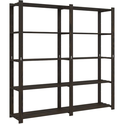  Stalak za pohranu 5 razina crni 170x38x170 cm masivna borovina Slike