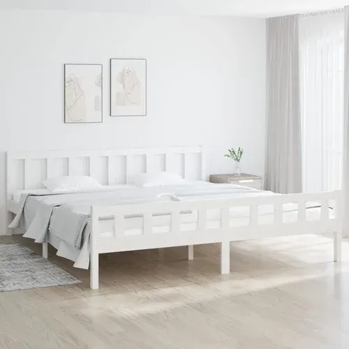  za krevet od masivnog drva bijeli 200 x 200 cm