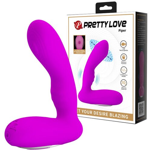  Masažer za prostatu Pretty love Piper, Silikonski, 11.7cm, Ljubičasti Slike