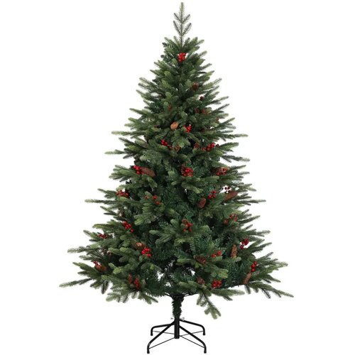  Umjetno božićno drvce s kuglicom 120 cm 150 LED lampica - Zelena 120 cm s LED žaruljama i zlatnim kuglicama Slike