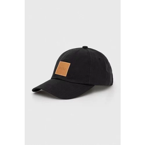 Boss Pamučna kapa sa šiltom boja: crna, s aplikacijom