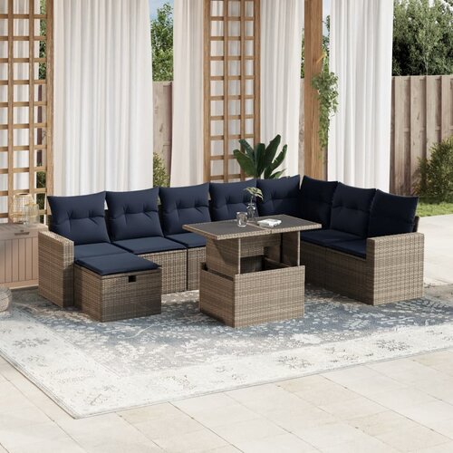  9-dijelni set vrtnih sofa s jastucima od poliratana bagrem Slike