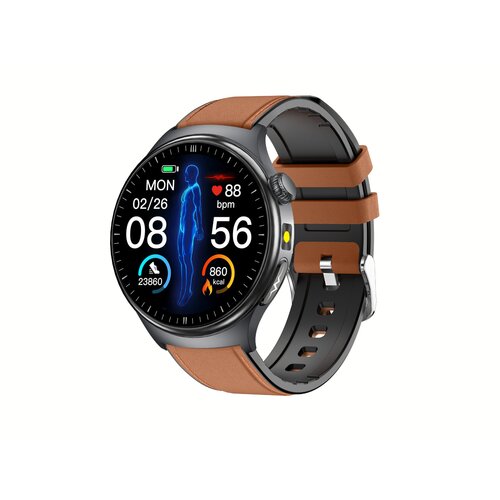 INF Pametna ura IP68 z EKG, merjenjem srčnega utripa in nasičenosti s kisikom Brown, (5000129885) Cene