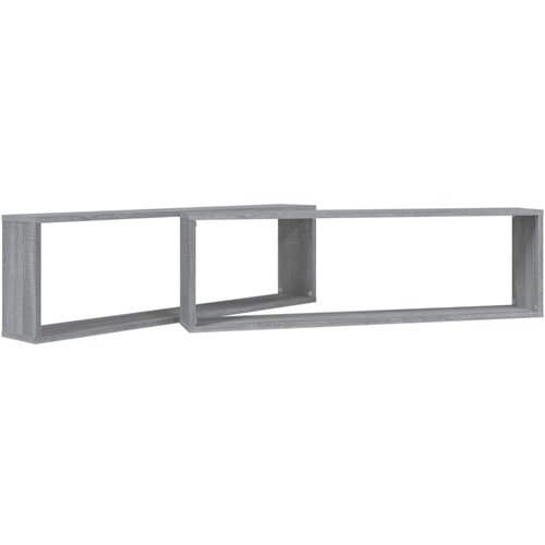  Kockaste zidne police 2 kom boja hrasta 100 x 15 x 30 cm drvene Slike