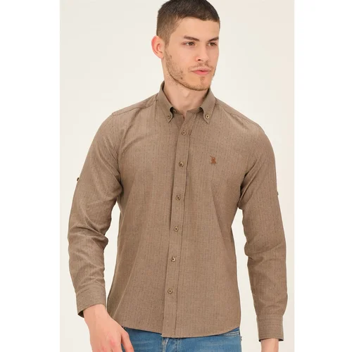 Dewberry G765 MEN'S SHIRT-BROWN