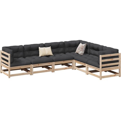 vidaXL 6-dijelni set vrtnih sofa od masivne borovine s jastucima Cijene