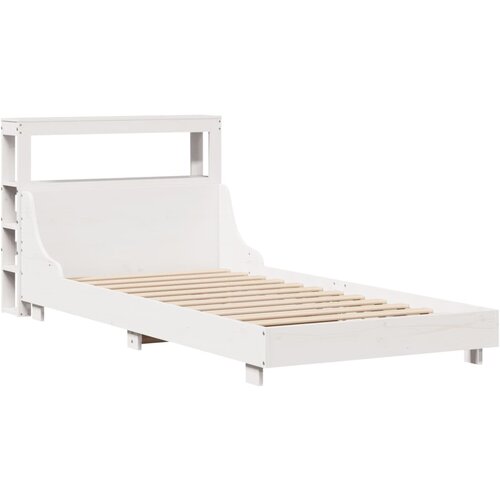 vidaXL Posteljni okvir z vzglavjem bel 75x190 cm trdna borovina, (21303751) Cene
