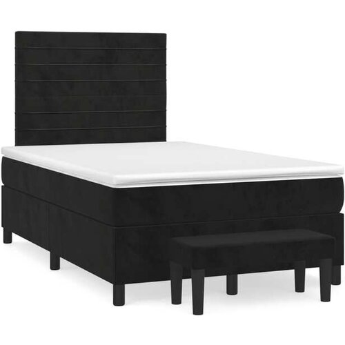 vidaXL Krevet box spring s madracem crni 120 x 190 cm bar&scaron;unasti Cijene