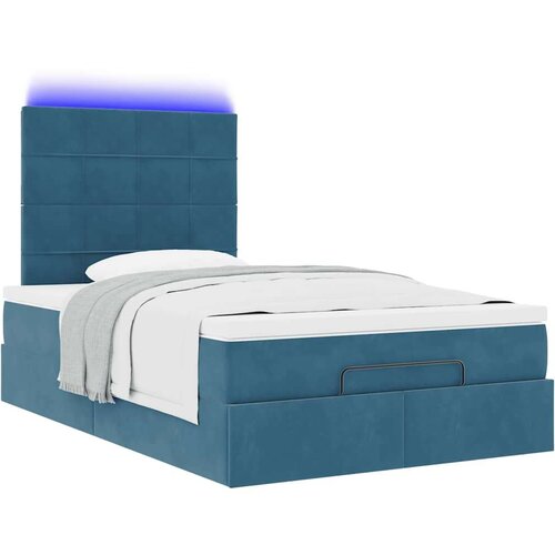 VidaXL Okvir kreveta s madracima tamnoplavi 120x200 cm bar&amp;scaron;unasti Slike