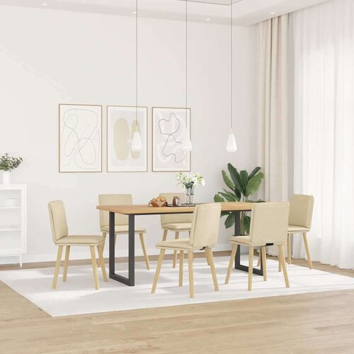  Jedilni stoli 6 kosov krem blago, (21822674) Slike