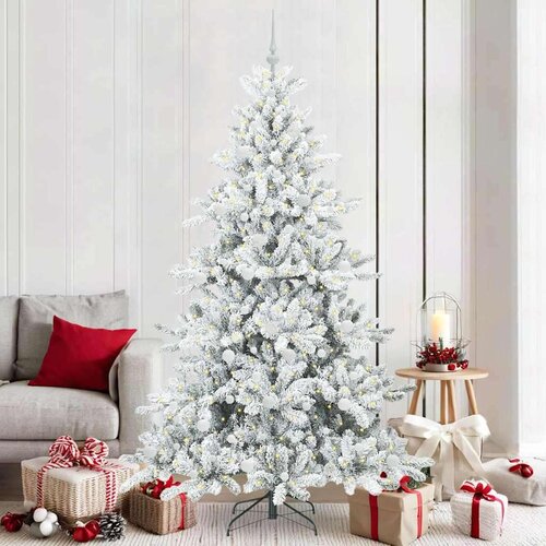 vidaXL Umjetno božićno drvce s nogom s 300 LED svjetlima 210 cm PVC Cene