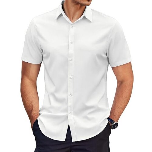 Vivva Majica s kratkimi rokavi brez gubanja | BRILLSHORT Bela XXL, (21297614) Cene