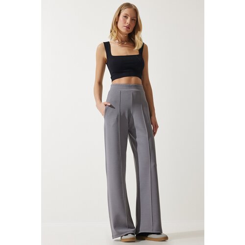  Women's Gray Flexible Palazzo Trousers Cijene