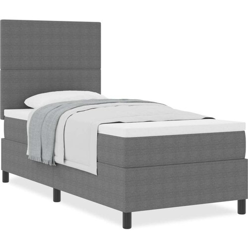  Krevetna platforma s madracem Svijetlo siva 90x200 cm Kordurovinska tkanina Slike