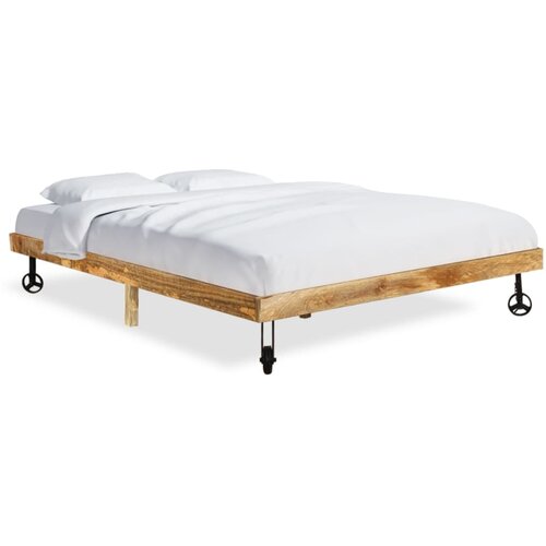  Posteljni okvir iz trdnega mangovega lesa 200x200 cm Slike