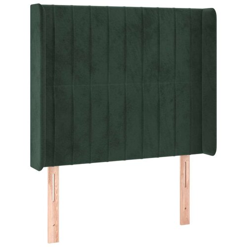  Uzglavlje s u&amp;scaron;ima tamnozeleno 103x16x118/128 cm bar&amp;scaron;unasti Slike