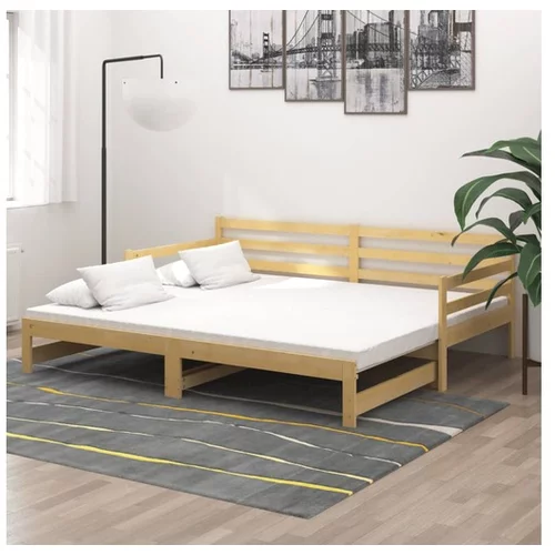  Izvlečna dnevna postelja trdna borovina 2x(90x200) cm