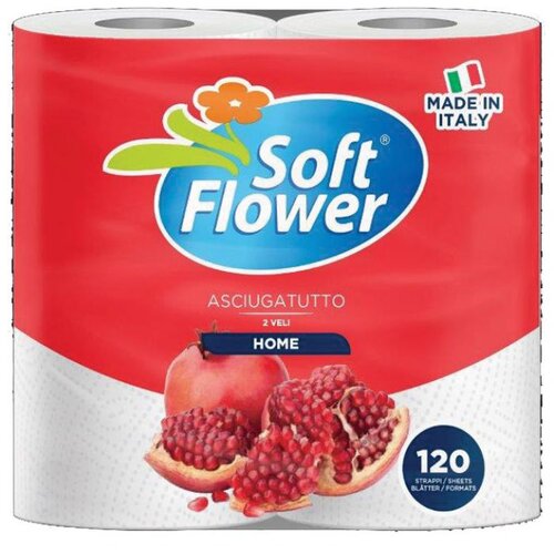  RUČNIK PAPIRNATI JASTUČNI 23 CM DVOSLOJNI PK2 SOFT FLOWER CARTINDUSTRIA VENETA BIJELI Slike