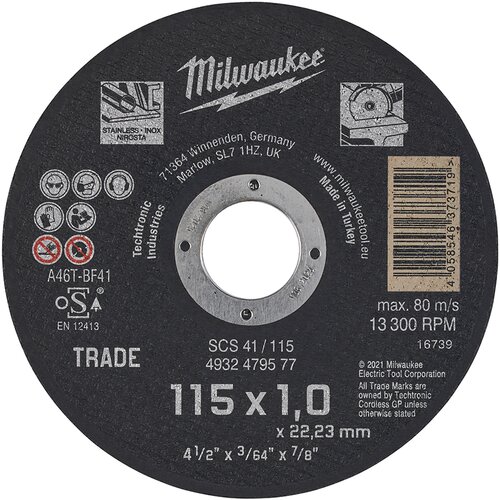 Milwaukee rezni disk za metal 115x1x22.2mm Slike