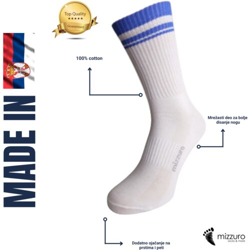 Mizzuro Sportska čarapa bela linije Slike