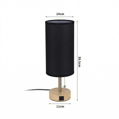  Brilagi - Stona lampa sa USB portom TABLON 1xE27/25W/230V hrast/bež/crna Slike