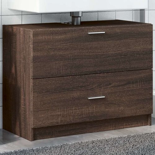 Ormarić za umivaonik smeđa boja hrasta 78 x 37 x 59 cm drveni Cijene