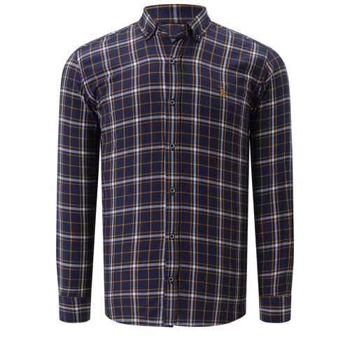Dewberry G740 MEN'S SHIRT-PLAIN NAVY-MUSTARD Cijene