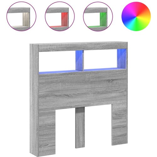 Maison Chic posteljno vzglavje - vzglavna omarica - nočna omarica led siva sonoma 100x17x102 cm, (21705725) Slike