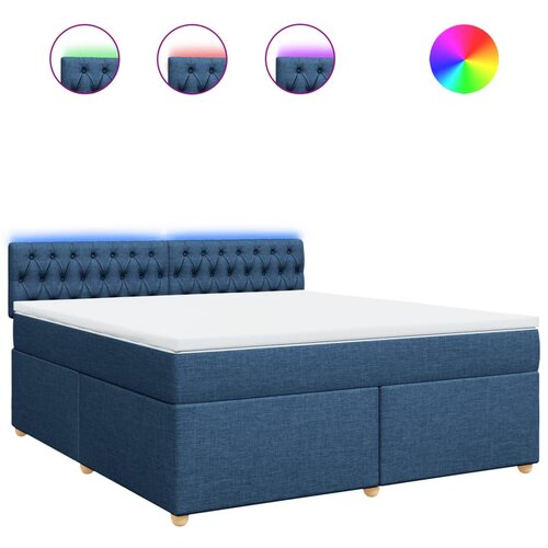 vidaXL Box spring postelja z vzmetnico modra 180x200 cm blago, (21304626) Cene