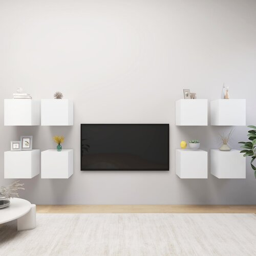  Zidni TV ormarići 8 kom siva boja betona 30,5 x 30 x 30 cm Slike
