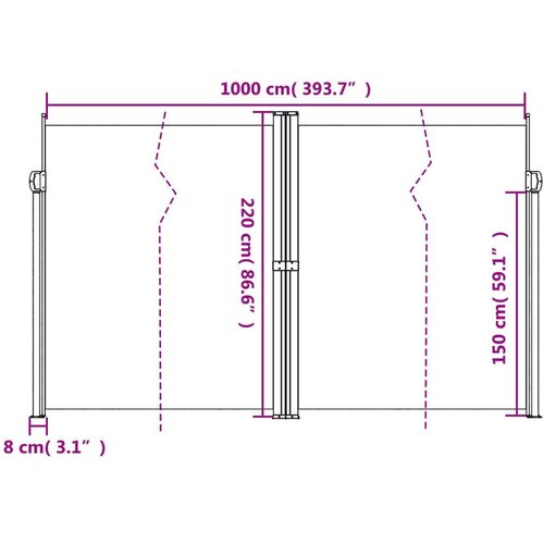 VidaXL Bočna tenda na uvlačenje crvena 220x1000 cm Slike