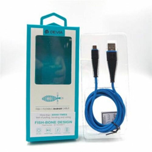 DEVIA USB Data kabl Fish 1 Micro 2.4A plava Slike