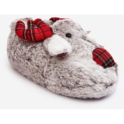 Kesi Women&amp;#039;s Fur Reindeer Slippers Grey Conine Slike