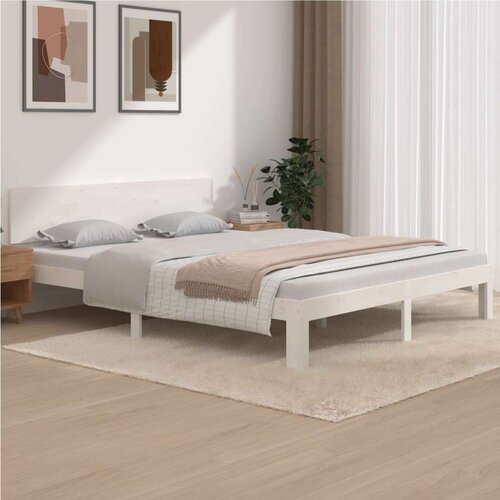 Posteljni okvir bel iz trdne borovine 160x200 cm, (20601713) Slike