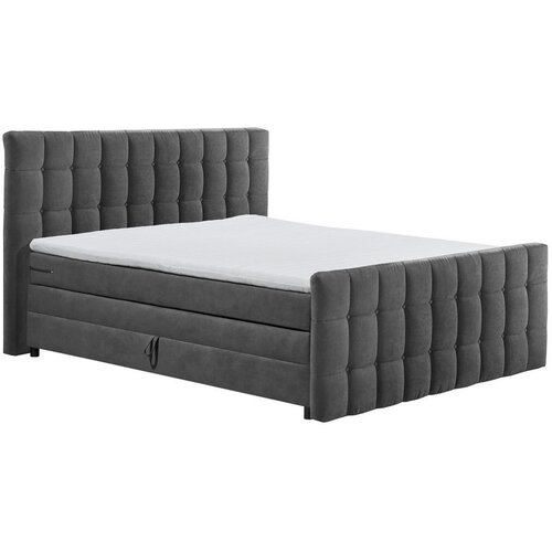 MID.YOU POSTELJA BOXSPRING 180 cm x 200 cm , tekstil, leseni material antracit Cene