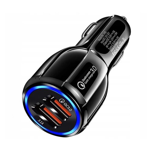  LED 2x USB 3.0 avtopolnilnik za hitro polnjenje naprav QUICKCHARGE 3.1A Slike