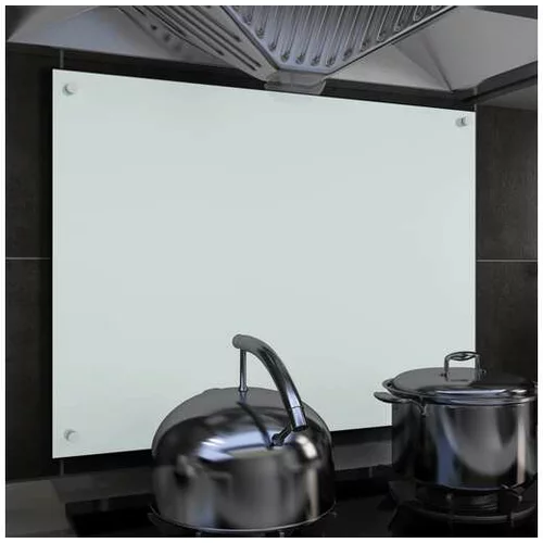  Kuhinjska zaščitna obloga bela 80x60 cm kaljeno steklo