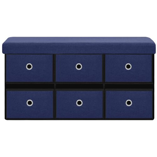  Sklopiva klupa za pohranu plava 76x38x38 cm od umjetnog platna Slike