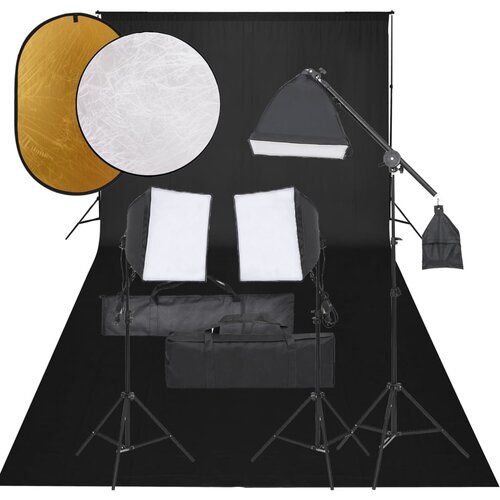 vidaXL komplet za foto studio z lučmi, ozadjem in odbojnikom Cene