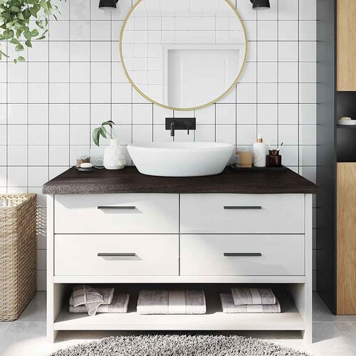  Kupaonska radna ploča tamnosmeđa 100x60x(2-6) cm tretirano drvo Cene