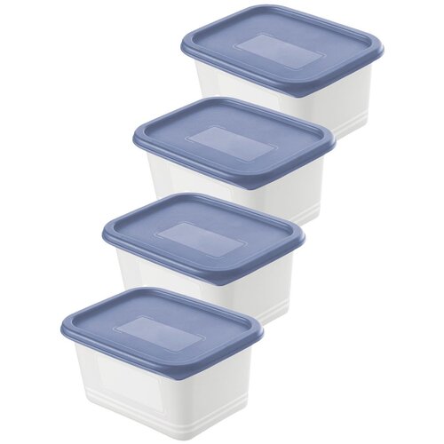 Rotho Set posod za shranjevanje Domino 0,75l / 4 kos / modra / pvc, (5000199336) Cene
