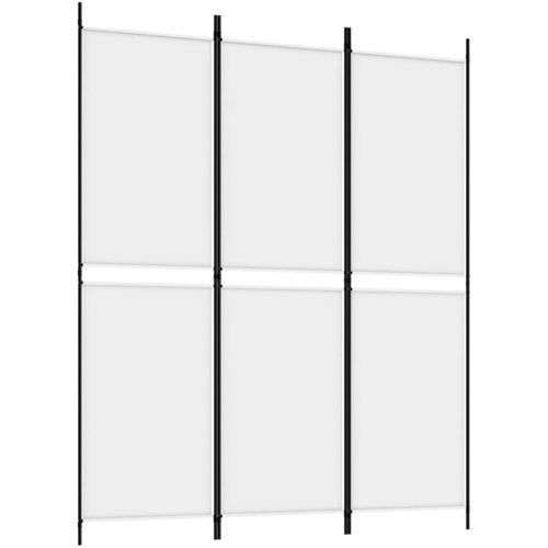  pregrada s 3 panela bijela 150 x 180 cm od tkanine Slike