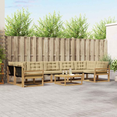  Set vanjskih sofa 8 kom. Bijela i bež Smeđa 79 x 79 x 37 cm Slike