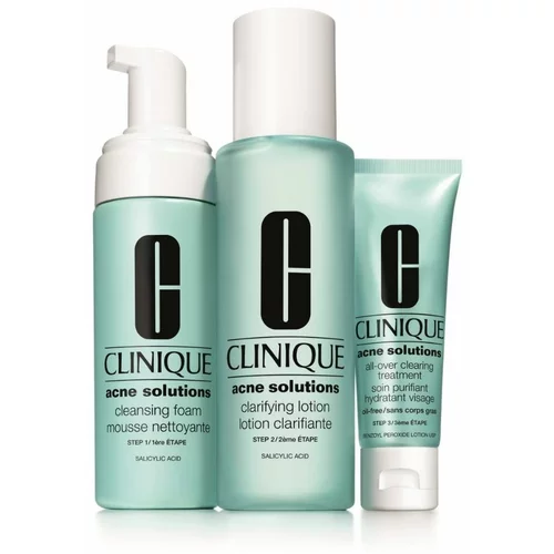 Clinique Pjena za čišćenje lica + clarifiyng losion + krema za njegu