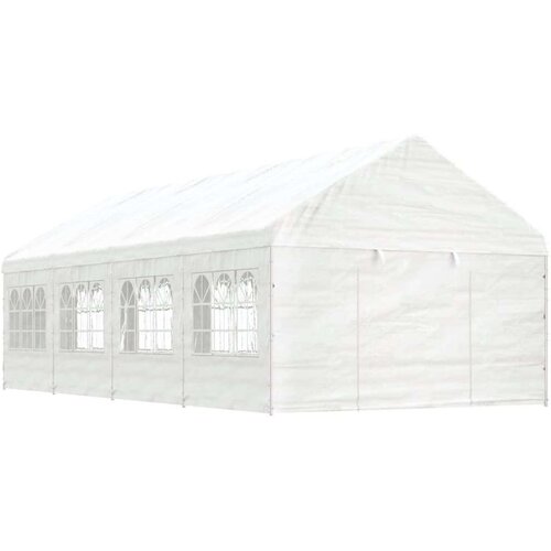  Sjenica s krovom bijela 8 92 x 4 08 x 3 22 polietilen Slike
