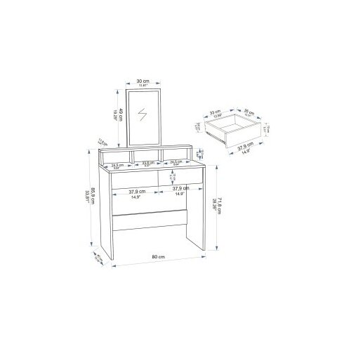 Hanah home Stol za &amp;scaron;minkanje Luna, 80x40x85.9 cm, Bijela Slike