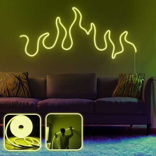 Opviq flames - xl - yellow yellow decorative wall led lighting Cene