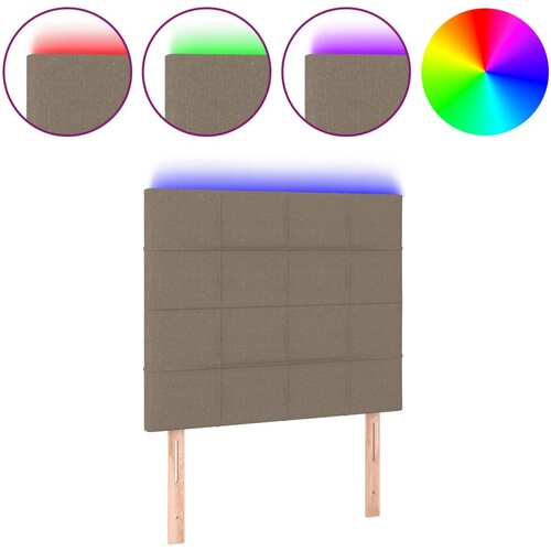 Maison Chic LED posteljno vzglavje - Vzglavna omarica taupe 80x5x118/128 cm blago, (22076933) Slike