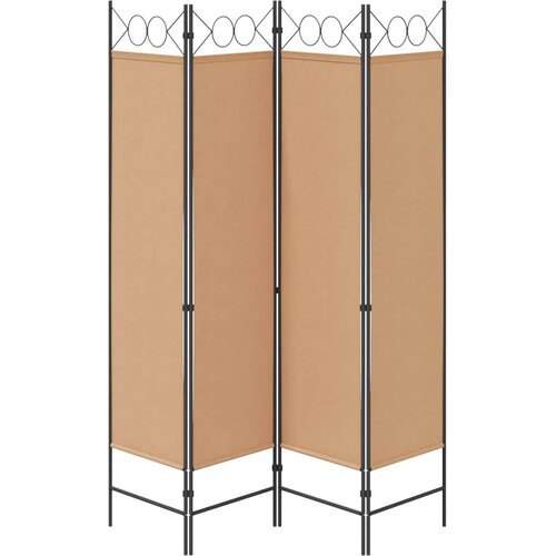  4-panelni pregradni zid Bež 160 x 180 cm Tkanina - Bež 4 Slike